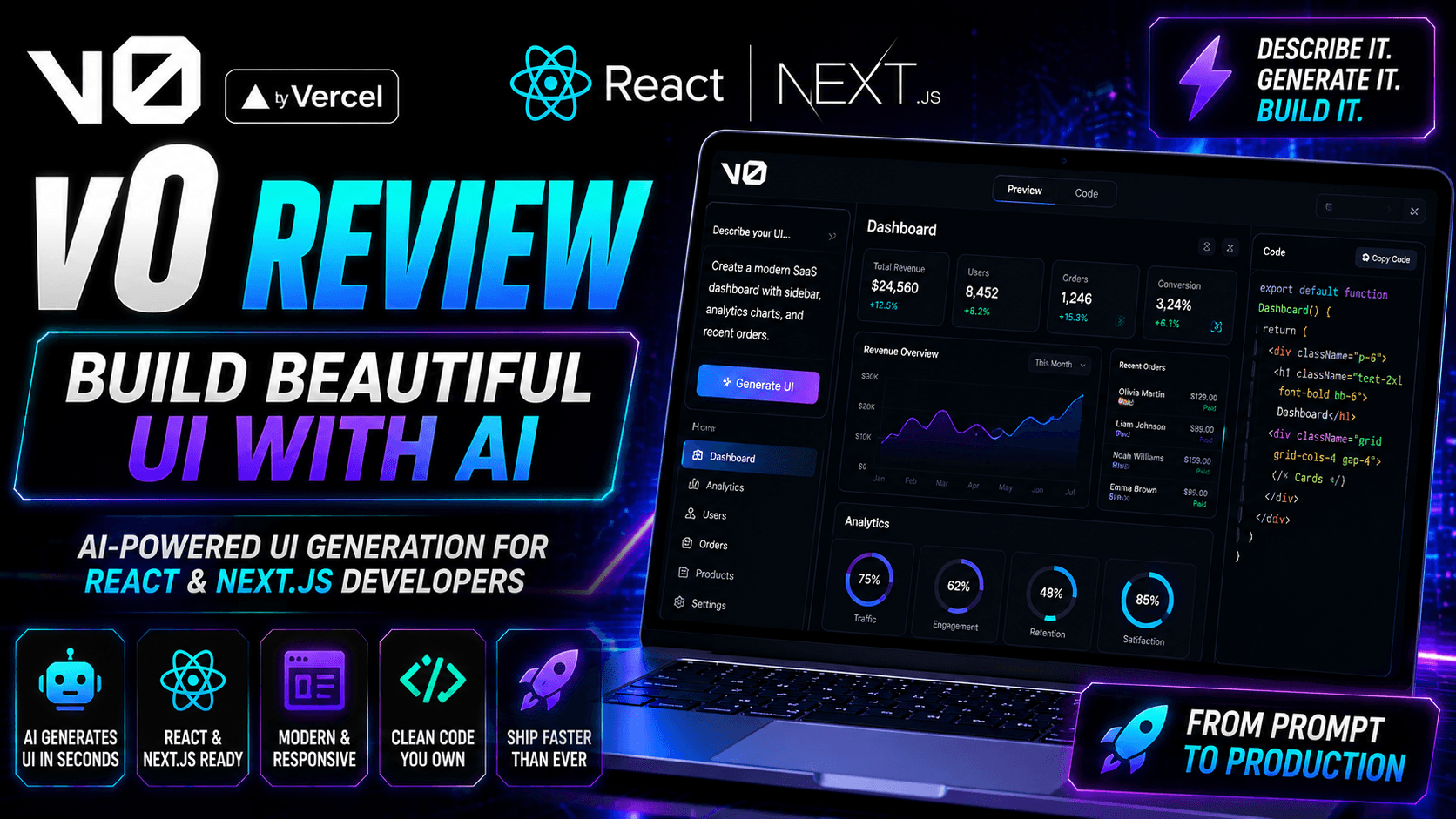 V0 by Vercel Review (2026): Build Beautiful React & Next.js UI with AI